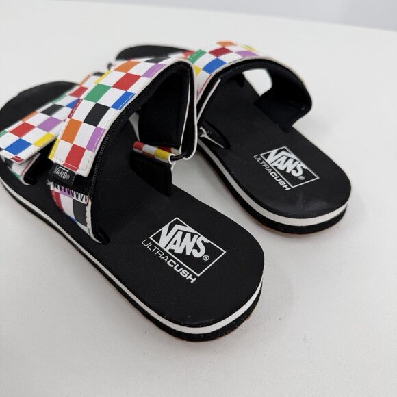 VANS Cayucas Sandals size 5 Women's Multicolor Checkerboard Dual Strap - Picture 9 of 11